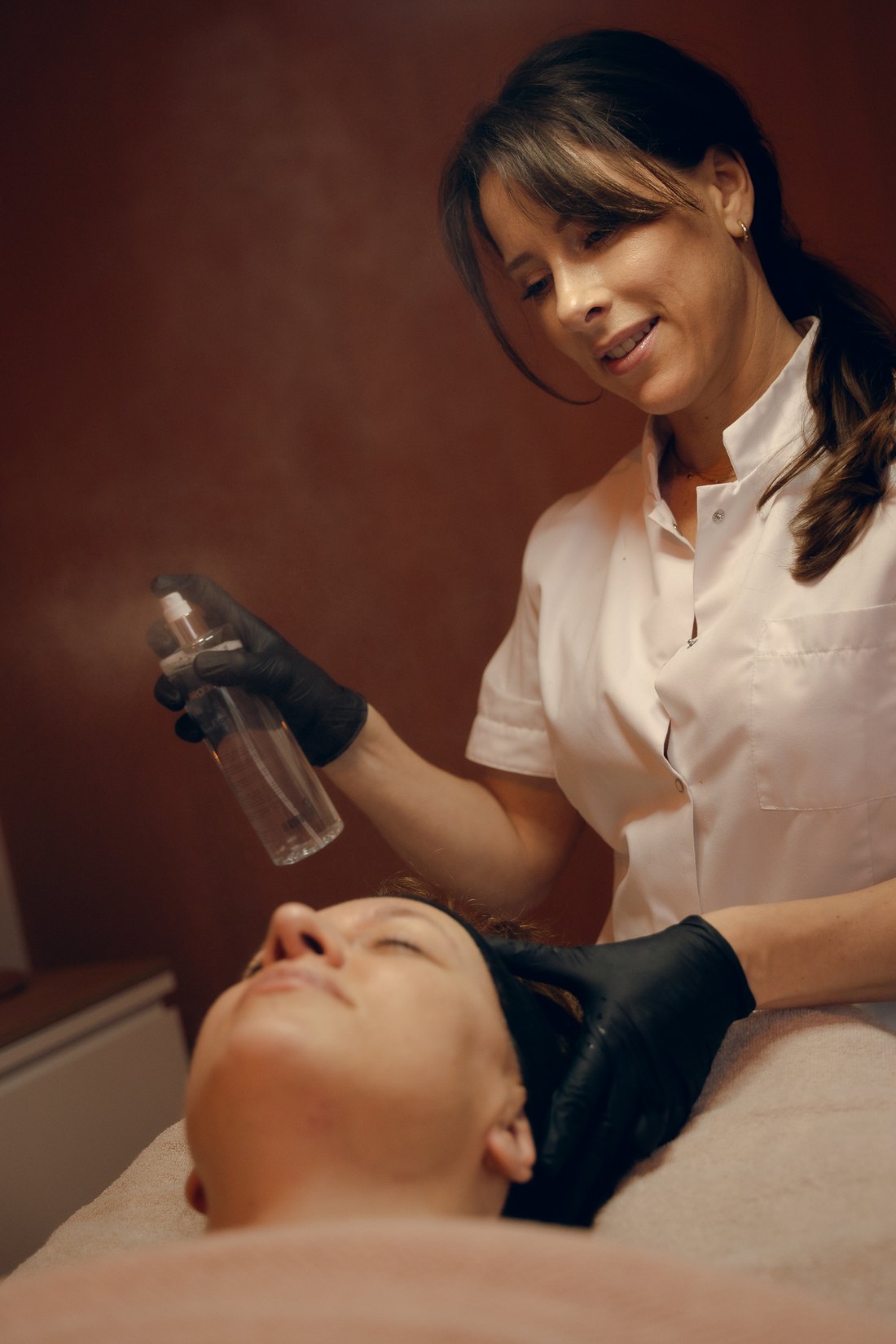 Nevel over de huid tijdens de behandeling